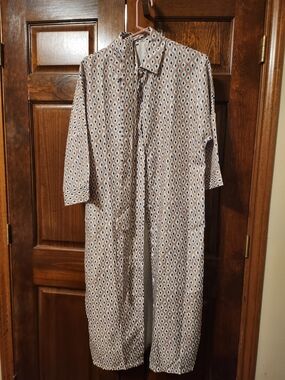 Beige Geometric Print Maxi Dress